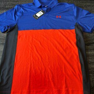 Under Armour Men’s Large Performance Polo Golf Shirt Colorblock NWT